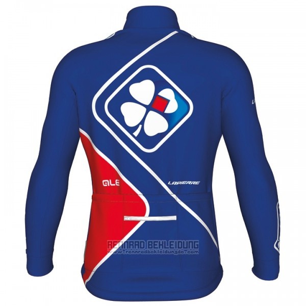 2017 Fahrradbekleidung FDJ Blau Trikot Langarm und Tragerhose